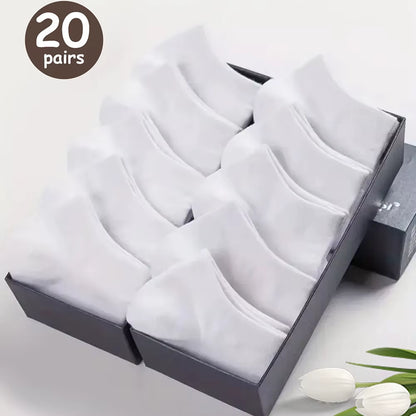 10/20/30/40/50 Pairs of Breathable Deodorant Men'S Low Cut Ankle Socks - Sweat Wicking and Comfortable Summer Wear