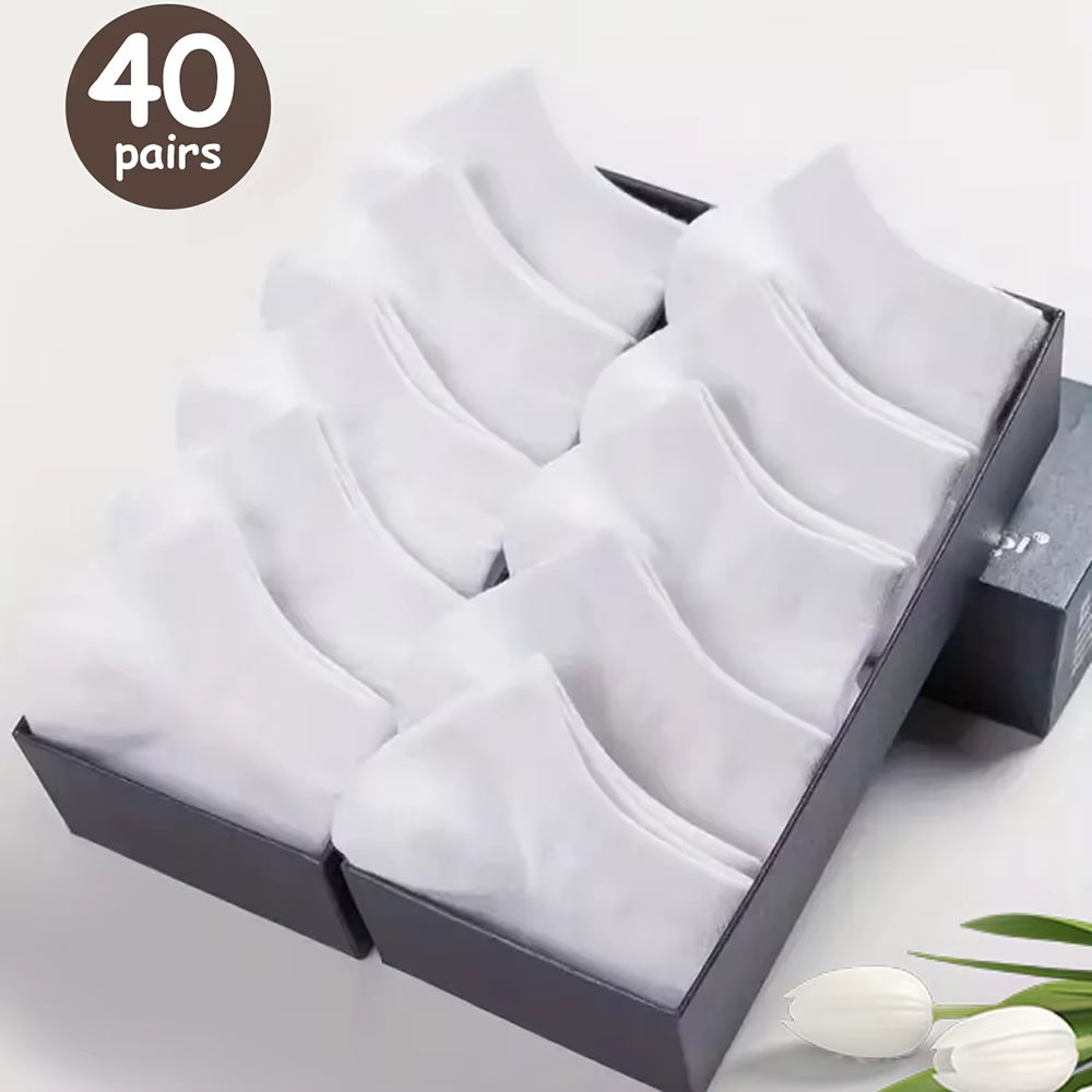 10/20/30/40/50 Pairs of Breathable Deodorant Men'S Low Cut Ankle Socks - Sweat Wicking and Comfortable Summer Wear