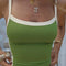 Sleeveless Knitted Crop Tops Green Sexy Basic Patchwork 2023 Summer Casual Cami Backless Y2K Vintage Tank Top Women