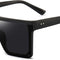 Square Oversized Sunglasses for Women Men Fashion Flat Top Big Black Frame Shades